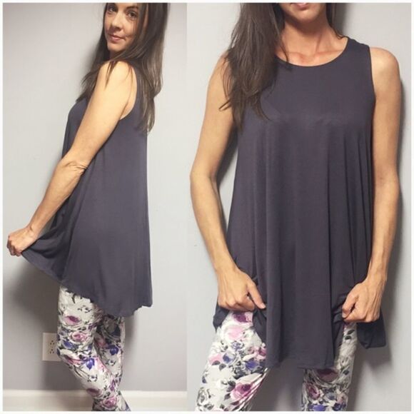 Charcoal Gray Swing Tank SMALL - Picture 3 of 6